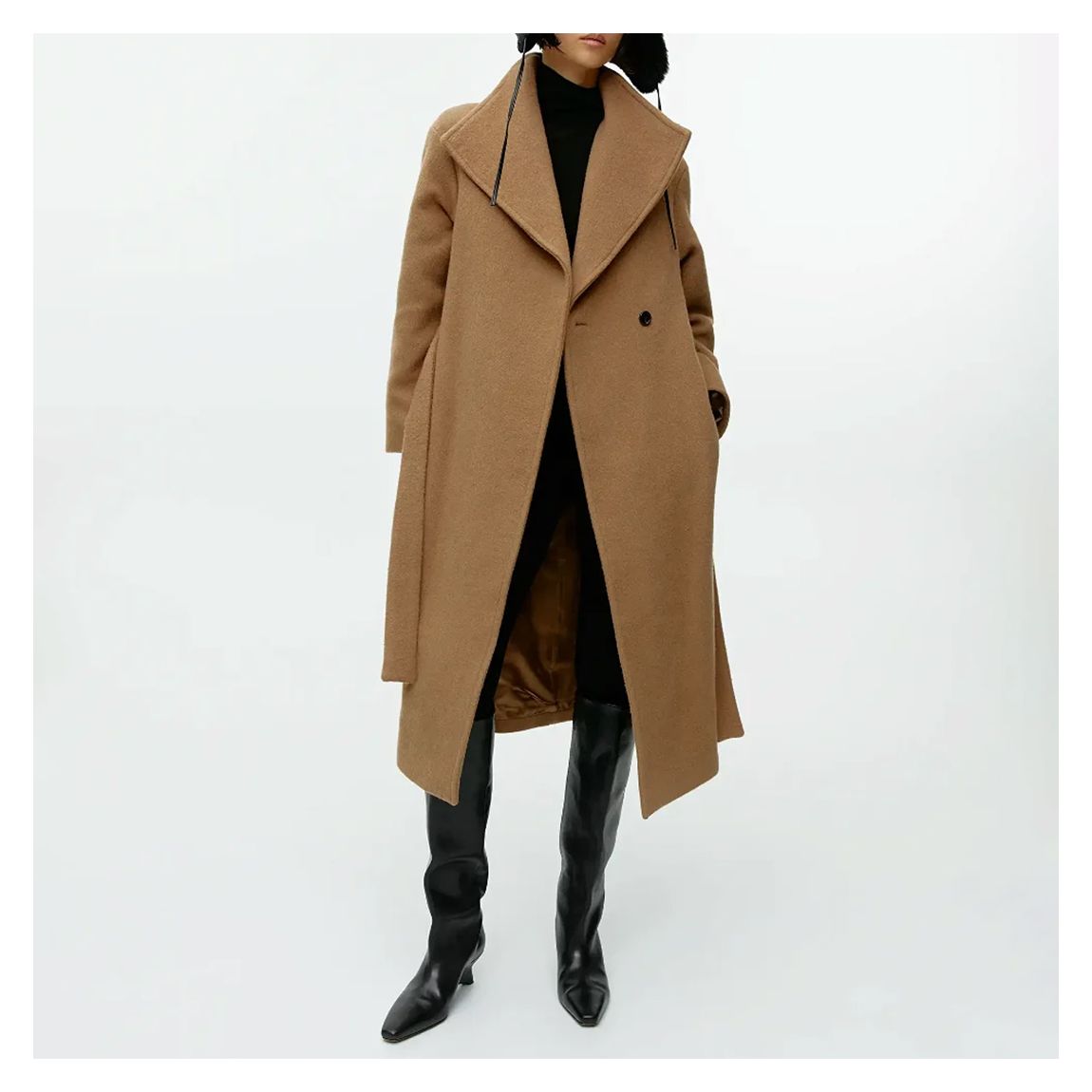 Camel Wool Blend Wrap Coat main product photo