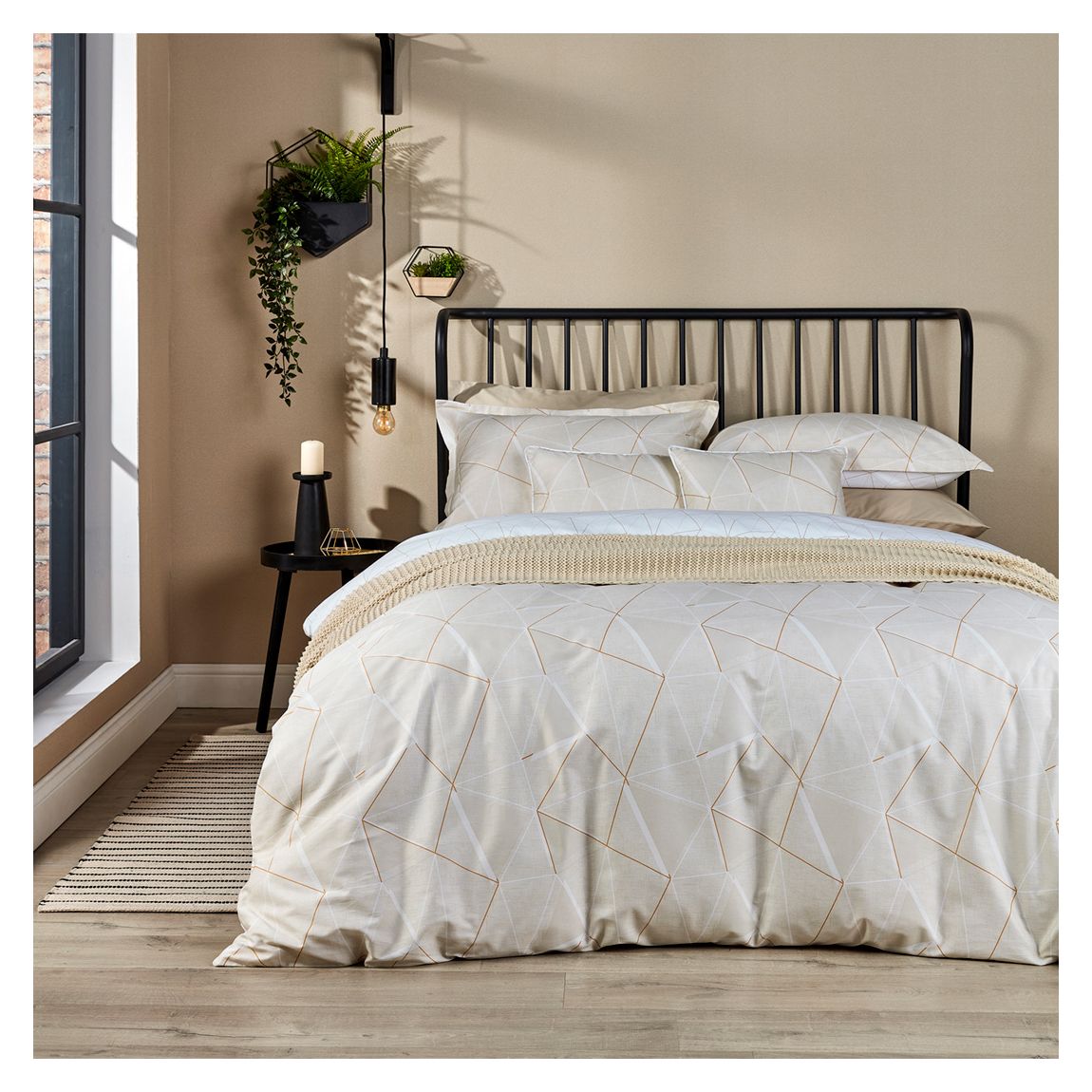 Triangles Superking Duvet Set, Biscuit main product photo