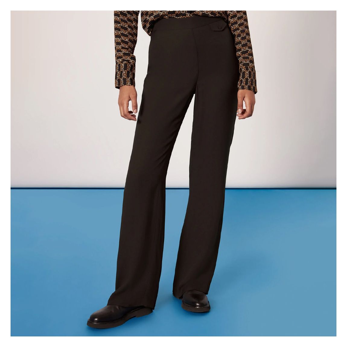 Brown Farrah Slim Flare Trousers main product photo