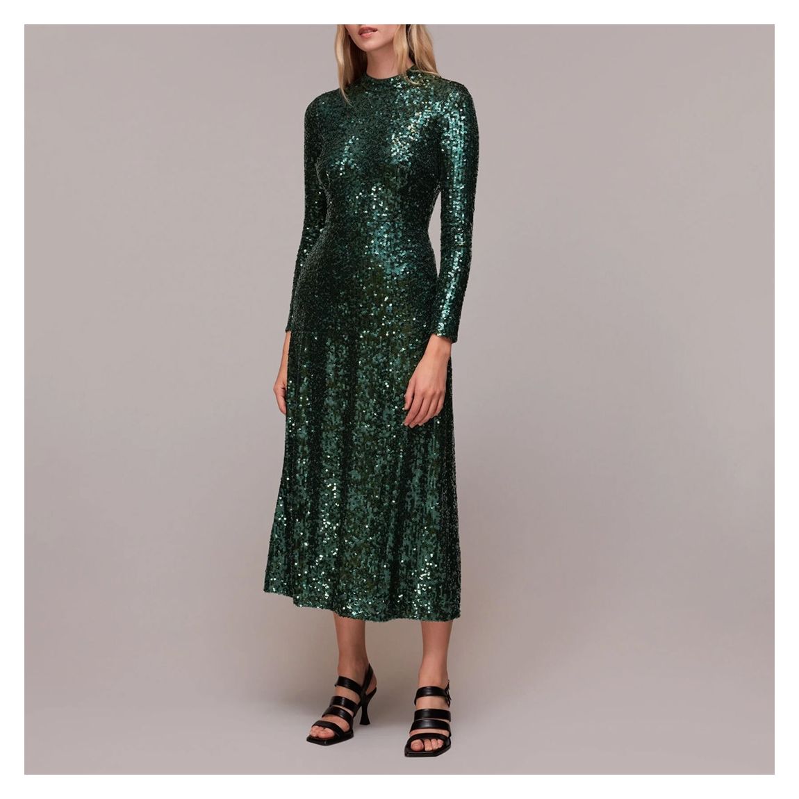 Green Minimal Sequin Midi Dress main product photo