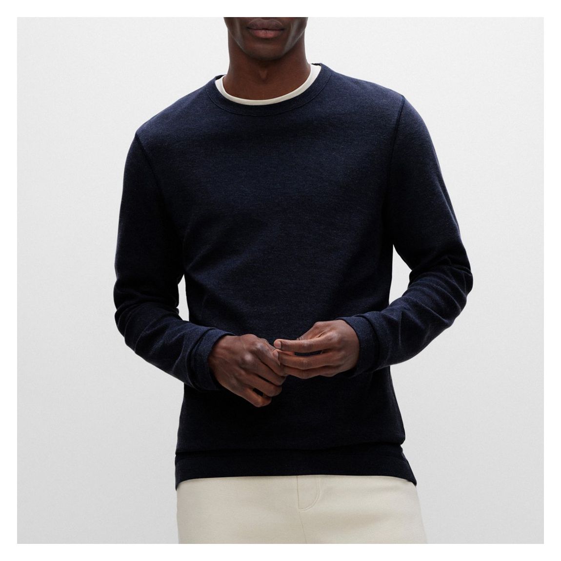 Dark Blue Tempest Cotton Long Sleeve Top main product photo