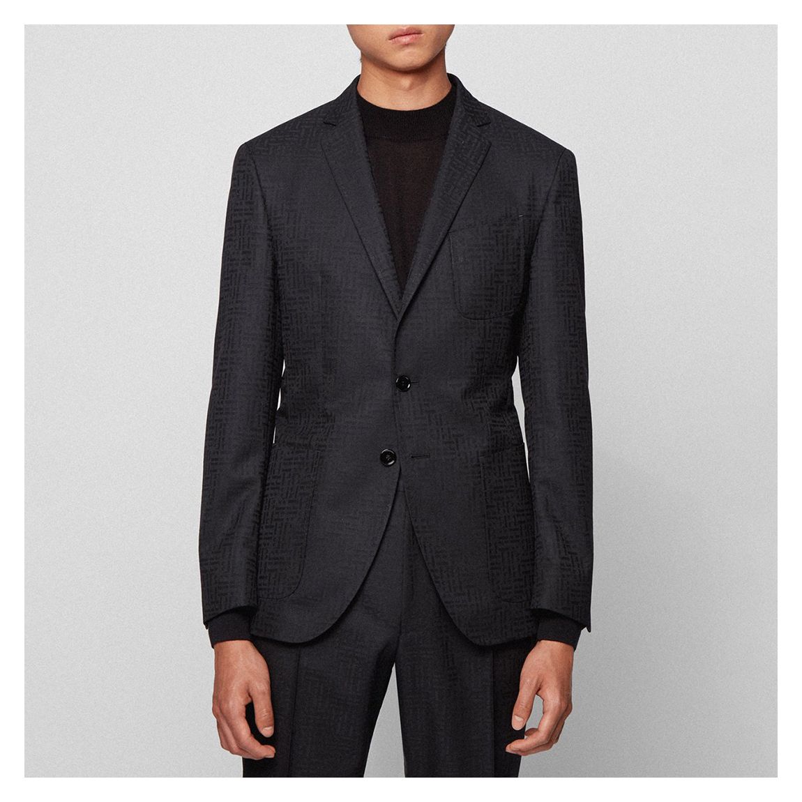 Black Raye Wool Blend Blazer main product photo