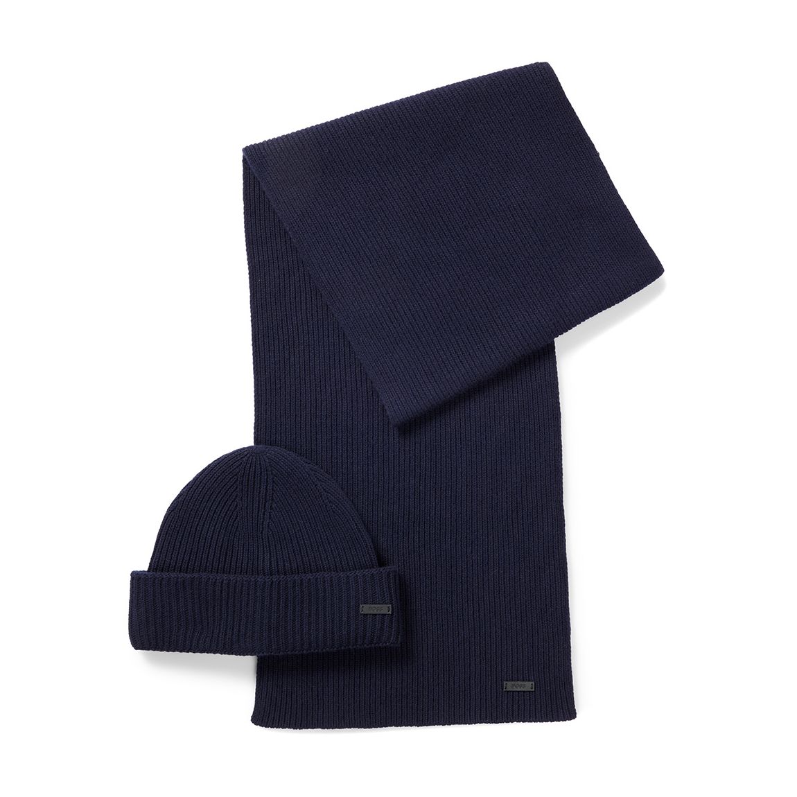 Dark Blue Fantastico Wool Blend Hat and Scarf Set main product photo