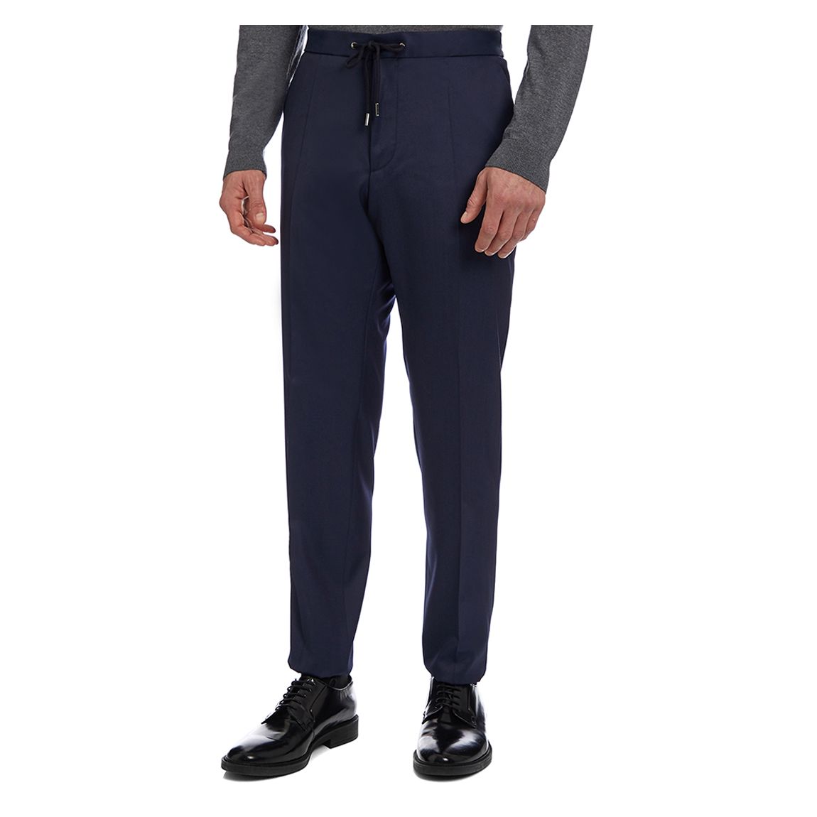 Navy Banks Wool Blend Trousers main product photo
