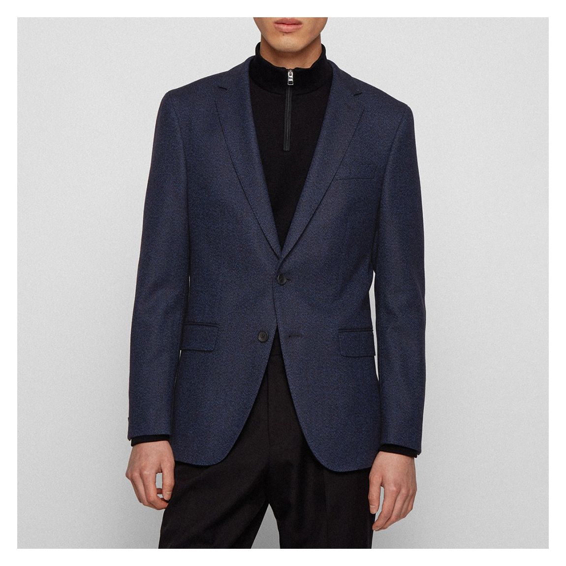 Dark Blue Nasley Cotton Blend Blazer main product photo