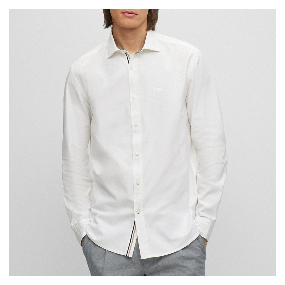 White Leo Cotton Shirt main product photo