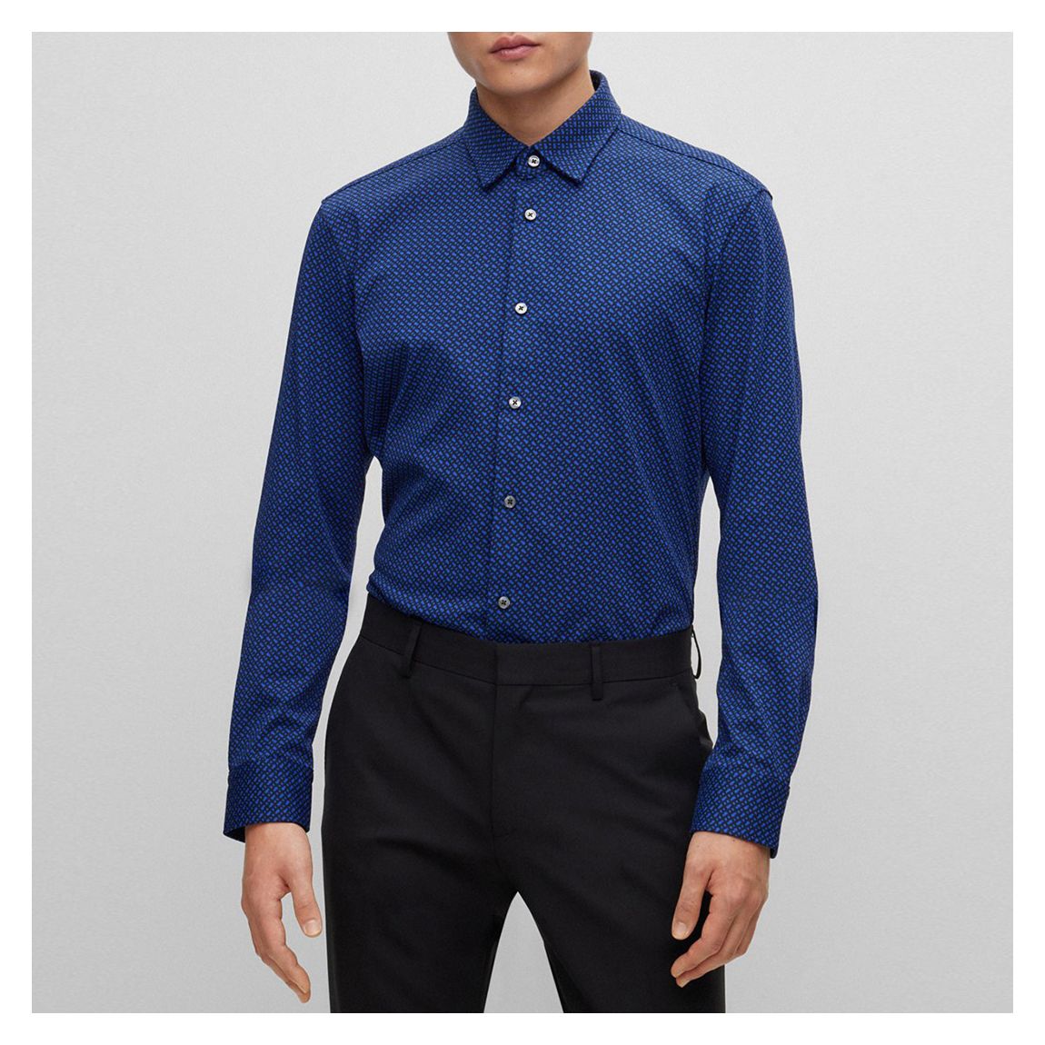 Dark Blue Roan Cotton Blend Shirt main product photo