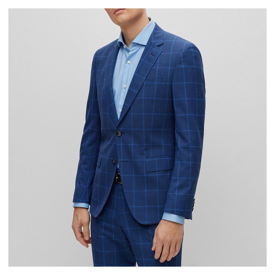 Blue Check Huge 2 Piece Wool Suit main product photo