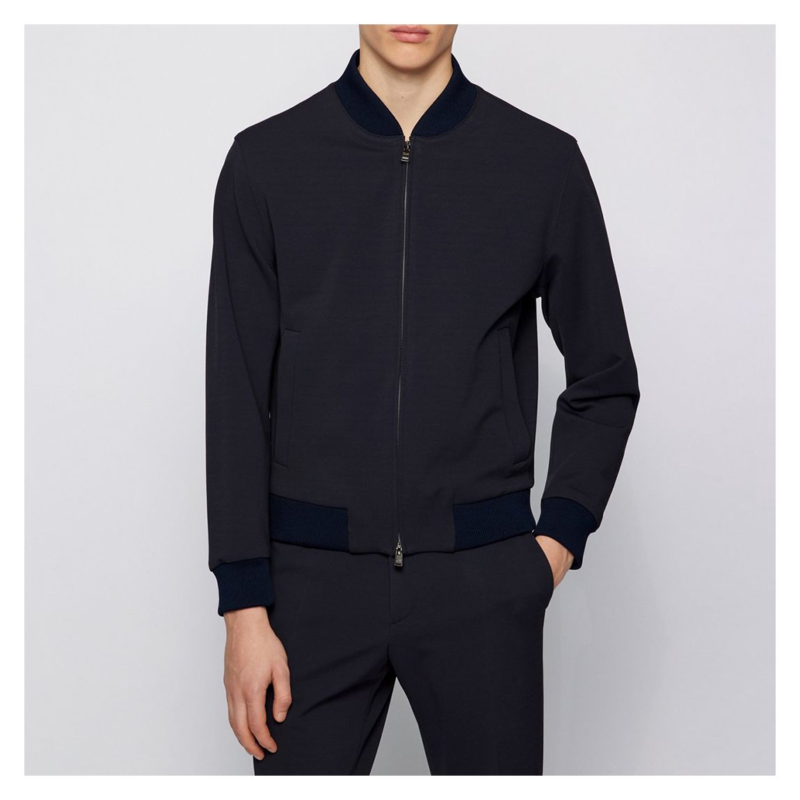 Dark Blue Nolwin Bomber Jacket main product photo