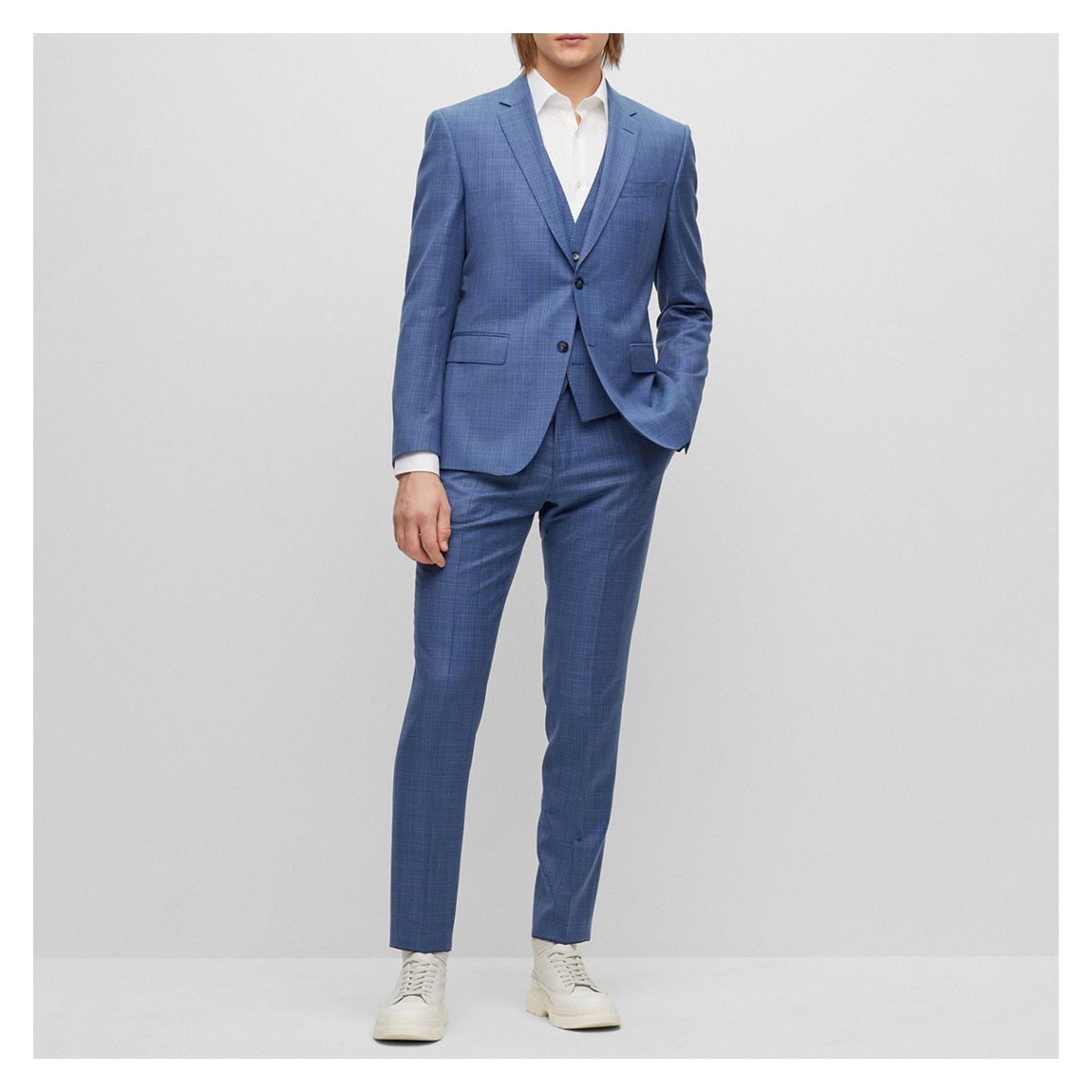 Blue Huge 3 Piece Wool Suit main product photo