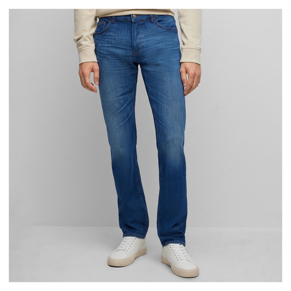 Mid Blue Maine Regular Stretch Cotton Jeans main product photo