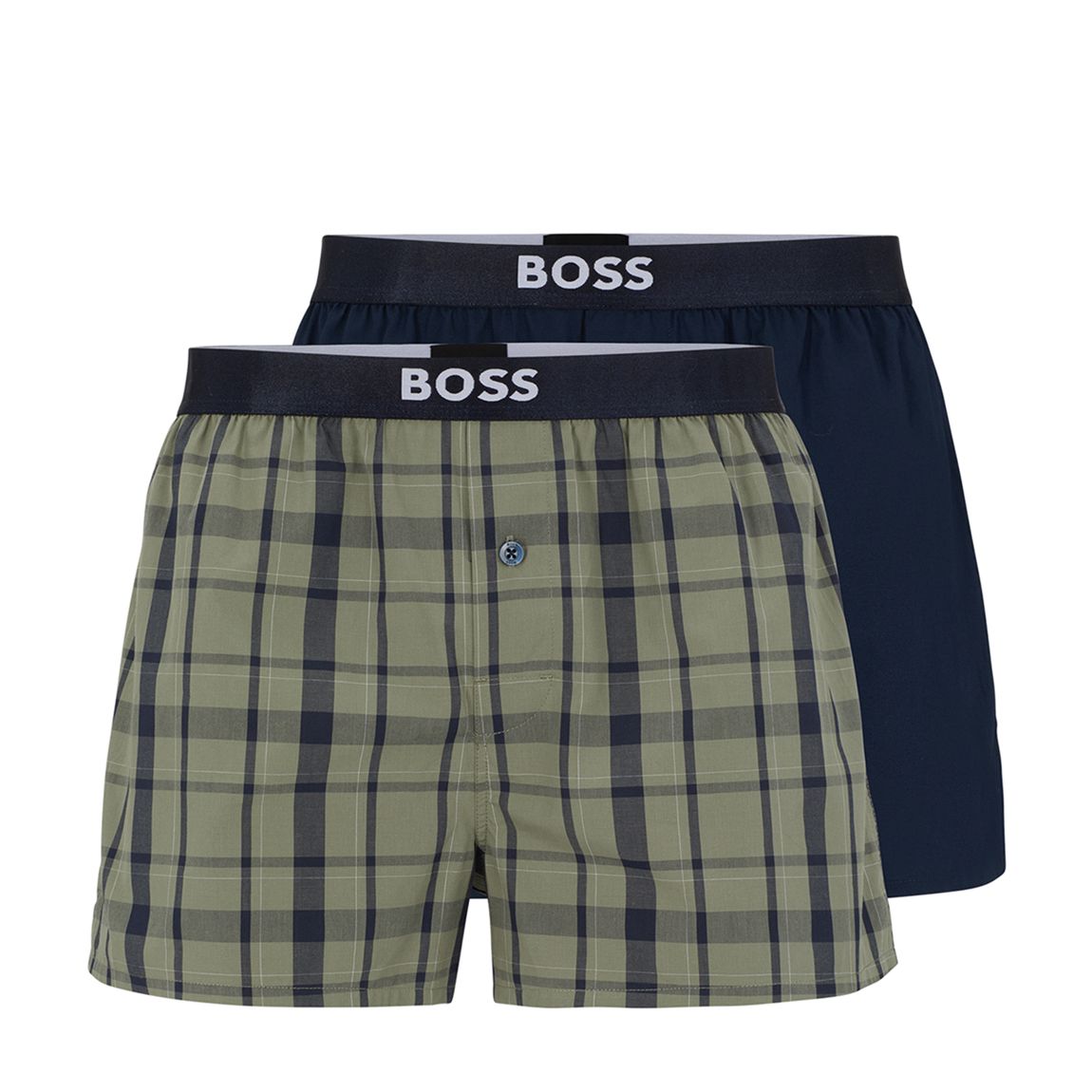 Multi Check And Plain Boxer Shorts 2 Pack main product photo