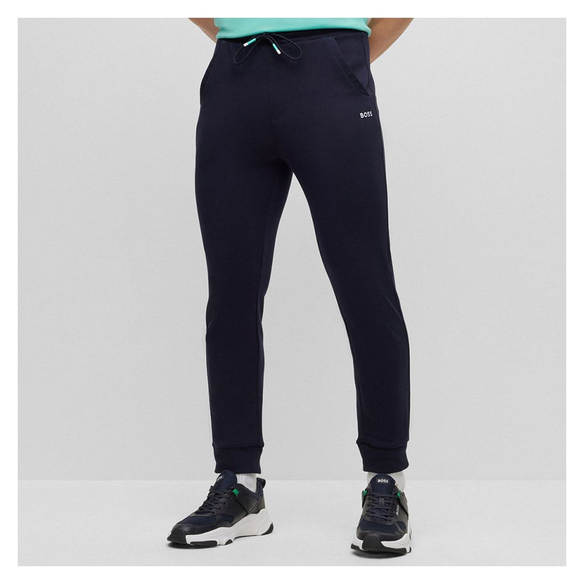 Navy Hadiko Stretch Cotton Sweatpants main product photo