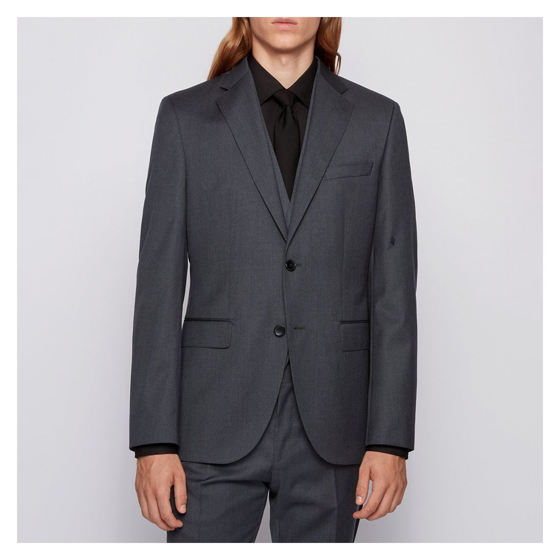 Dark Grey Johnstons Wool Suit Jacket main product photo