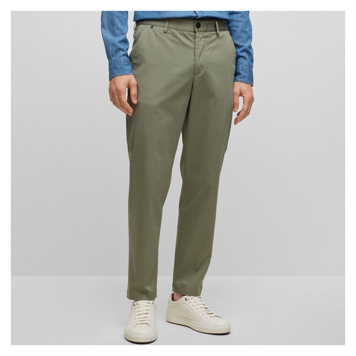 Green Perin Cotton Blend Suit Trousers main product photo