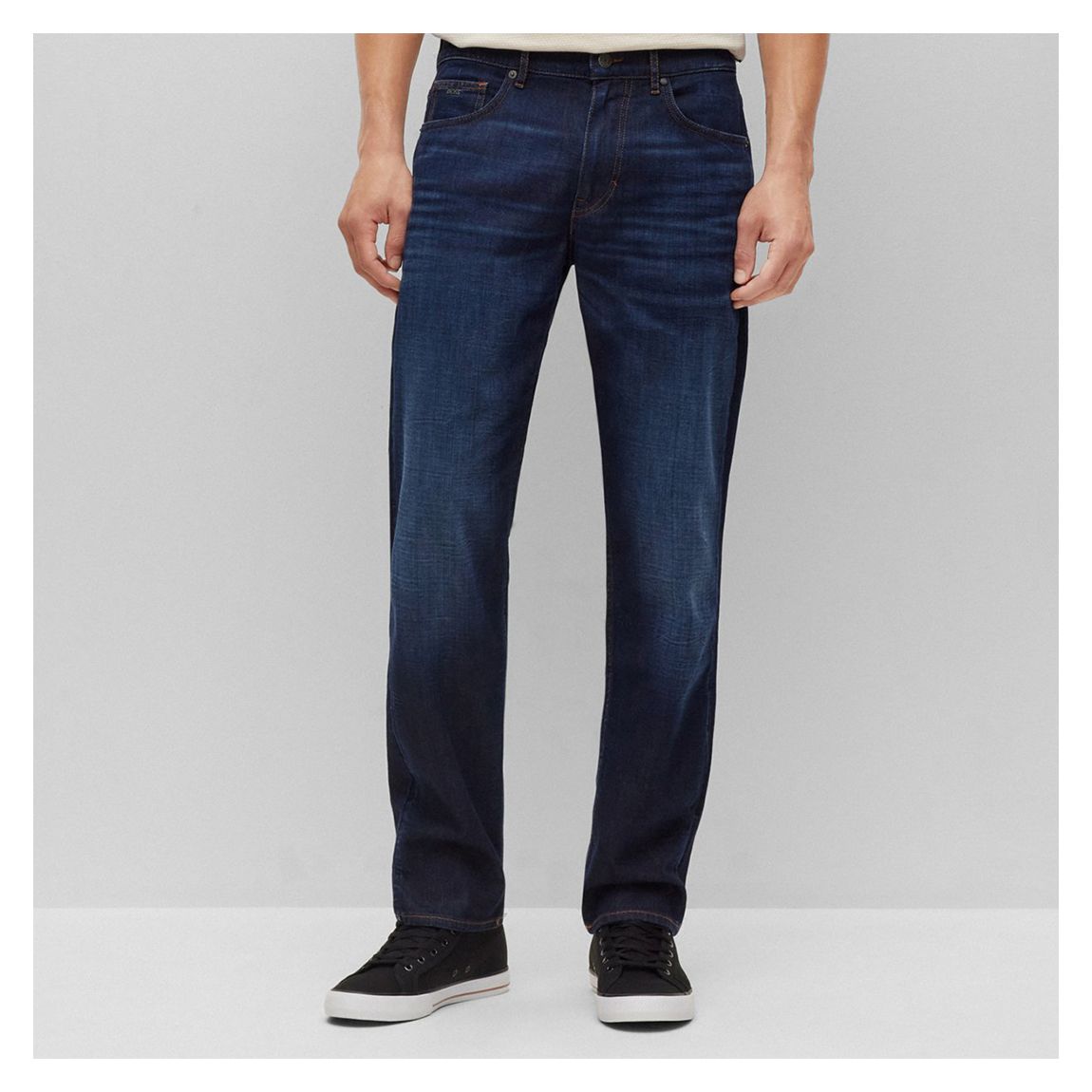 Dark Blue Anderson Straight Stretch Cotton Jeans main product photo