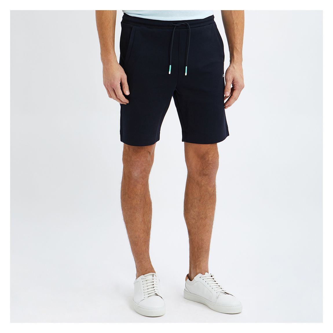Navy Headlo Stretch Cotton Shorts main product photo