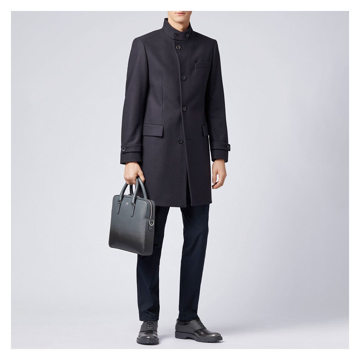 Dark Blue Sintrax Wool Coat main product photo