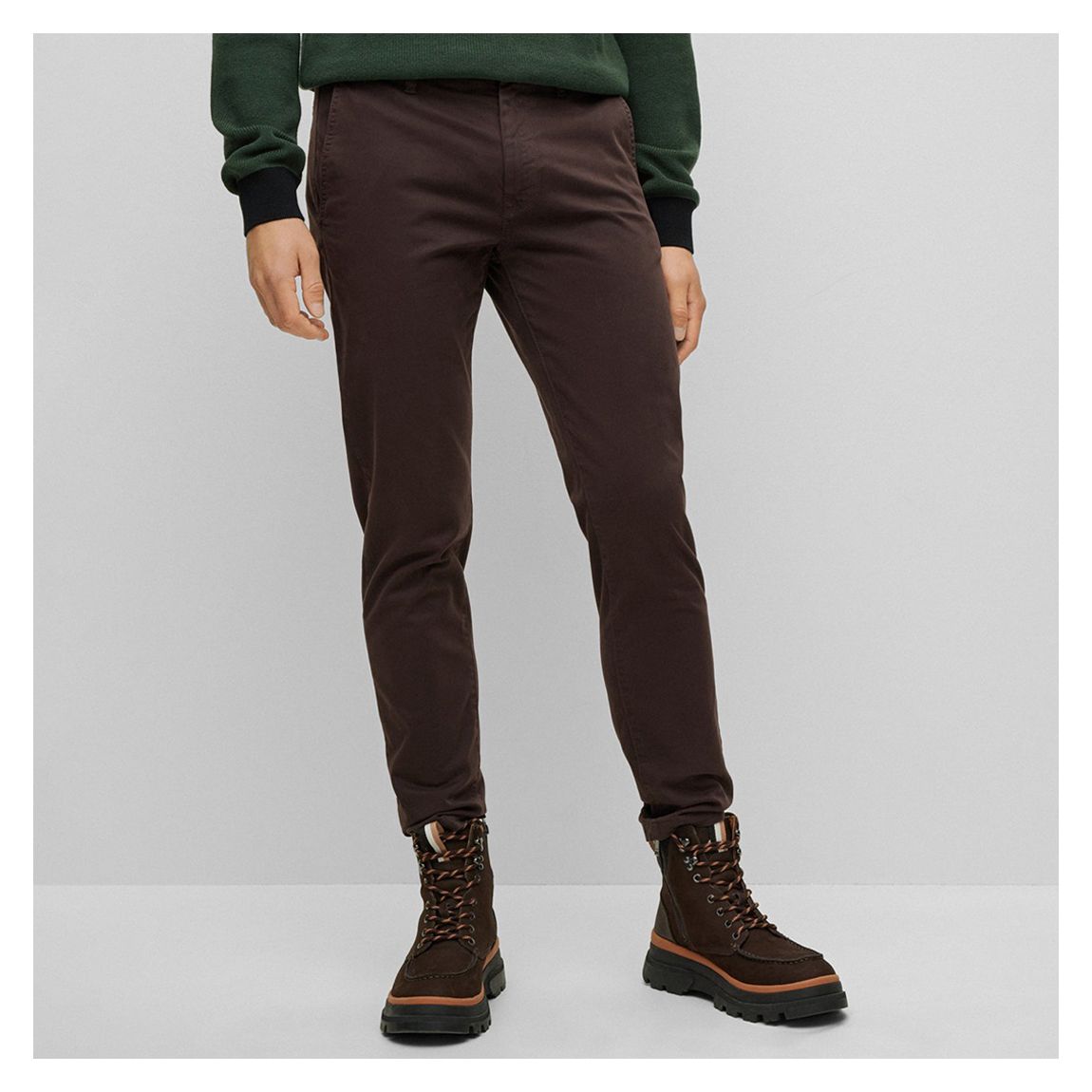 Dark Brown Schino Cotton Trousers main product photo