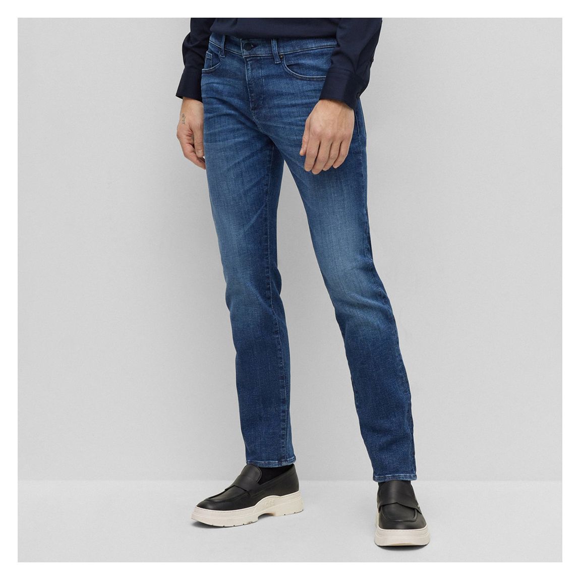 Mid Blue Delaware Slim Stretch Jeans main product photo