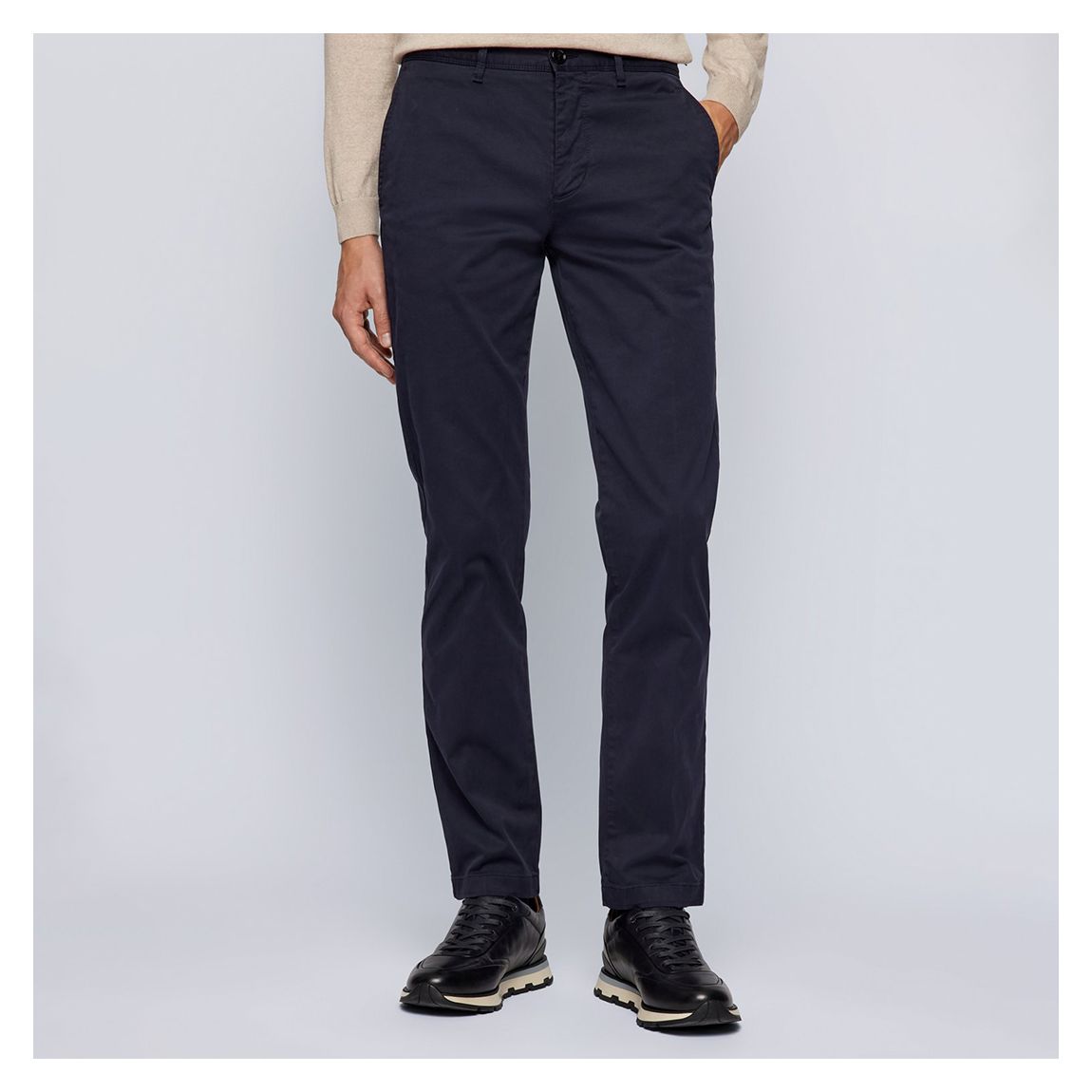 Dark Blue Crigan Stretch Cotton Chinos main product photo