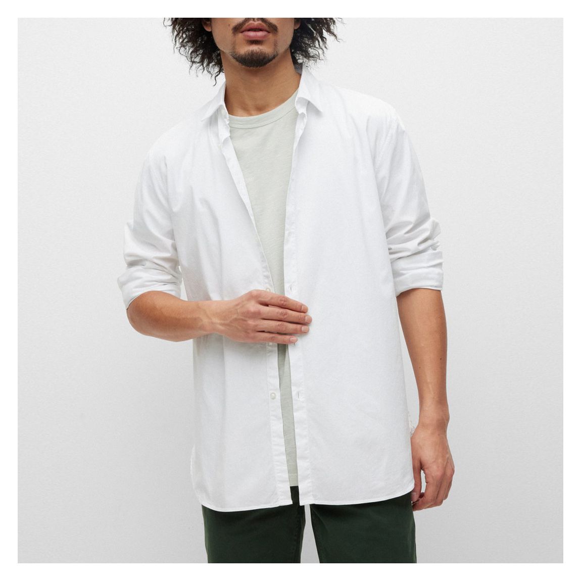 White Magneton Stretch Cotton Shirt main product photo