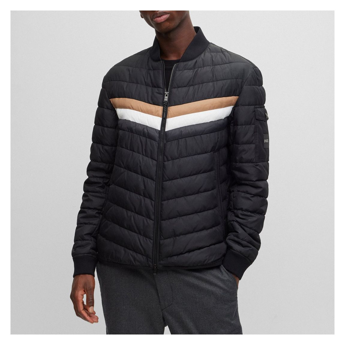 Black Covillo Quilted Jacket main product photo