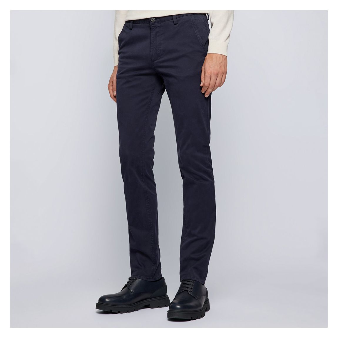 Dark Blue Rice Stretch Cotton Chinos main product photo