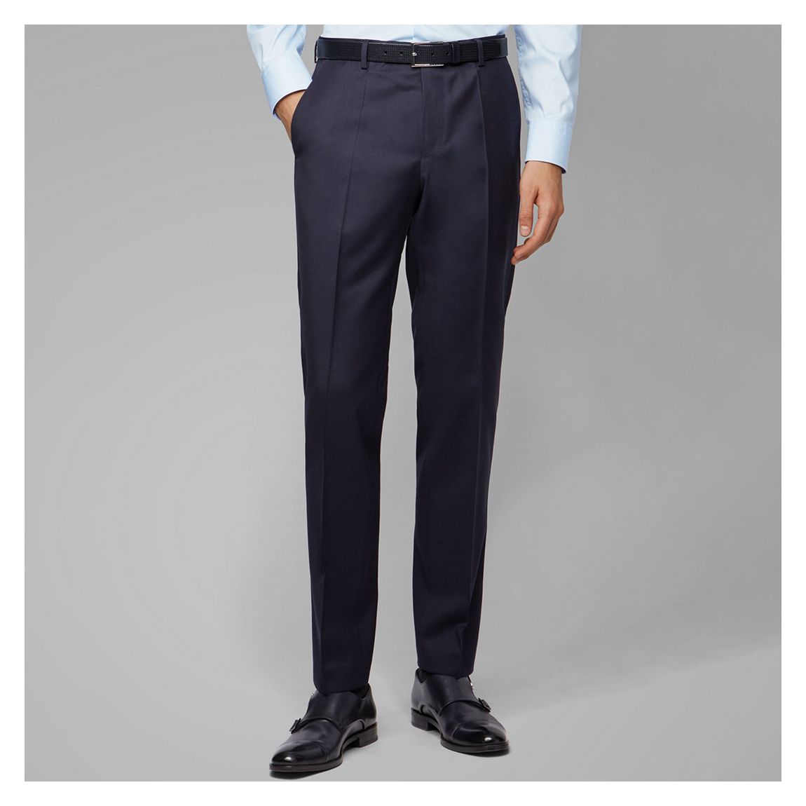 Dark Blue Lenon Wool Suit Trousers main product photo