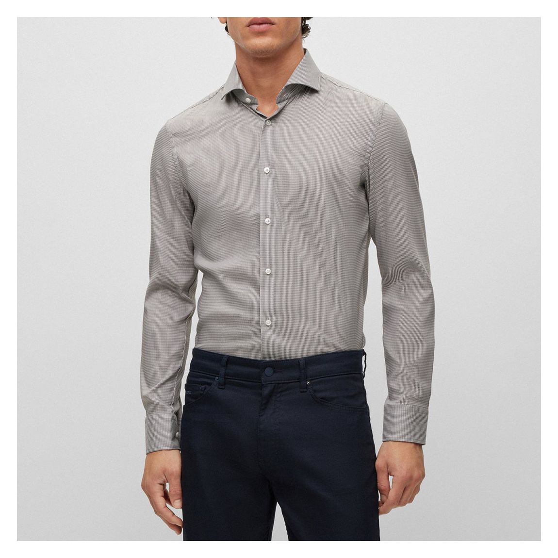 Grey Hank Stretch Shirt main product photo