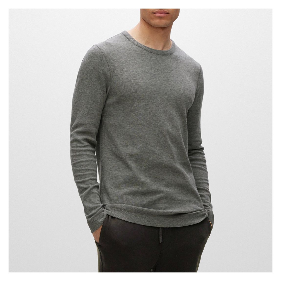 Light Grey Tempest Cotton Long Sleeve Top main product photo