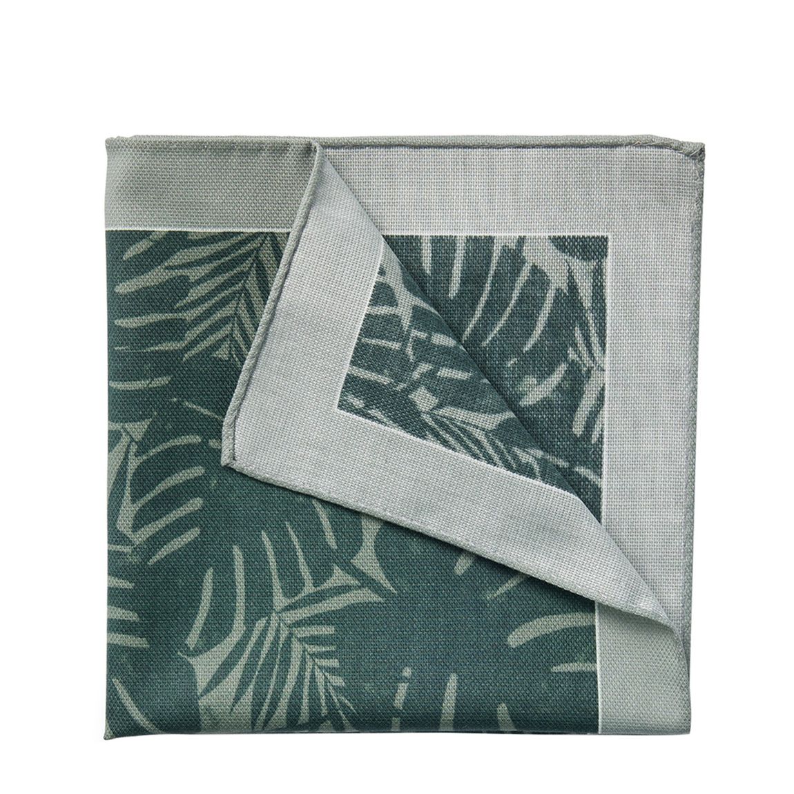 Green Print Cotton Pocket Square main product photo