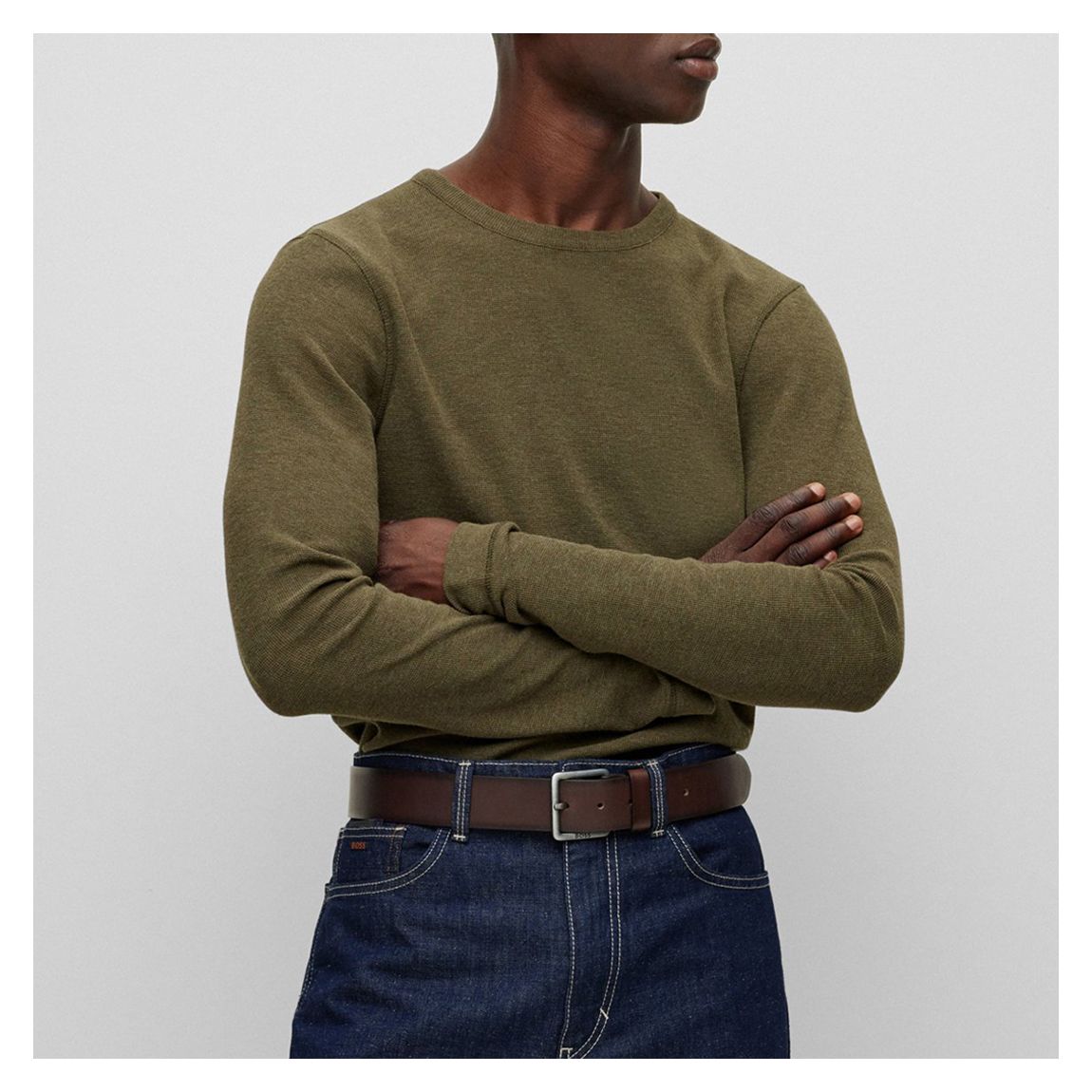 Dark Green Tempest Cotton Long Sleeve Top main product photo