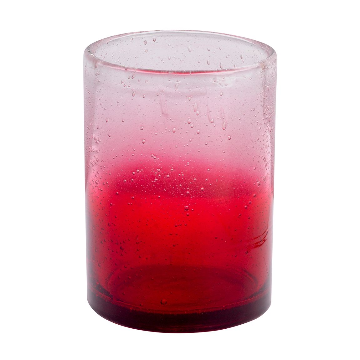 Red Glass Bubble Votive Holder With Ombre Effect Large - Xmas main product photo