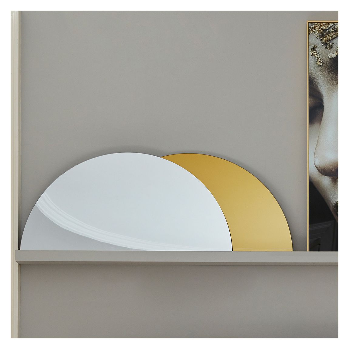 Half Moon Golden Wall Mirror 90x5cm main product photo