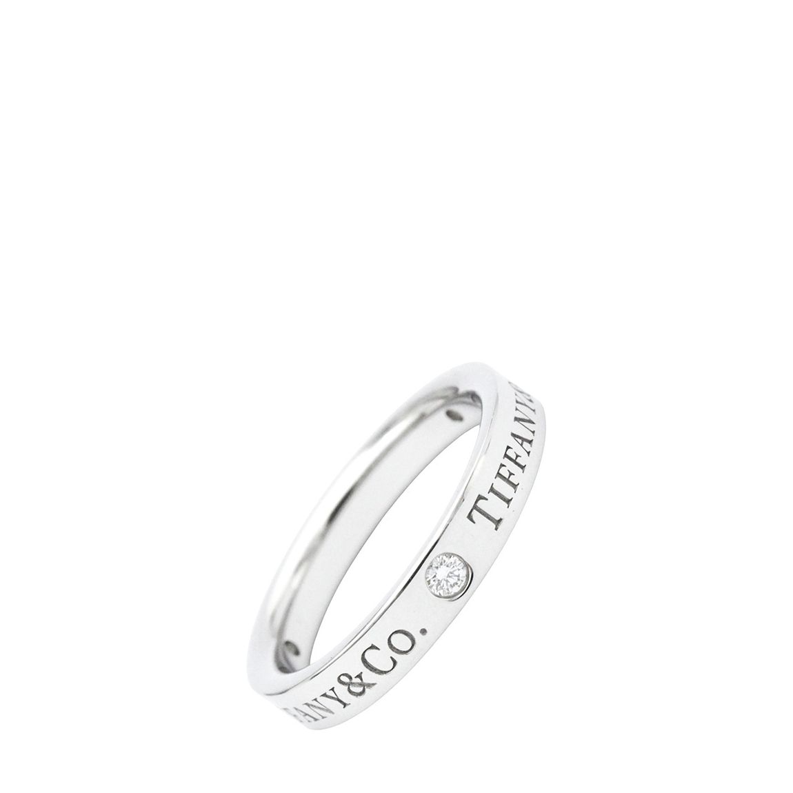 Silver Tiffany & Co Flat Band Ring 47 main product photo