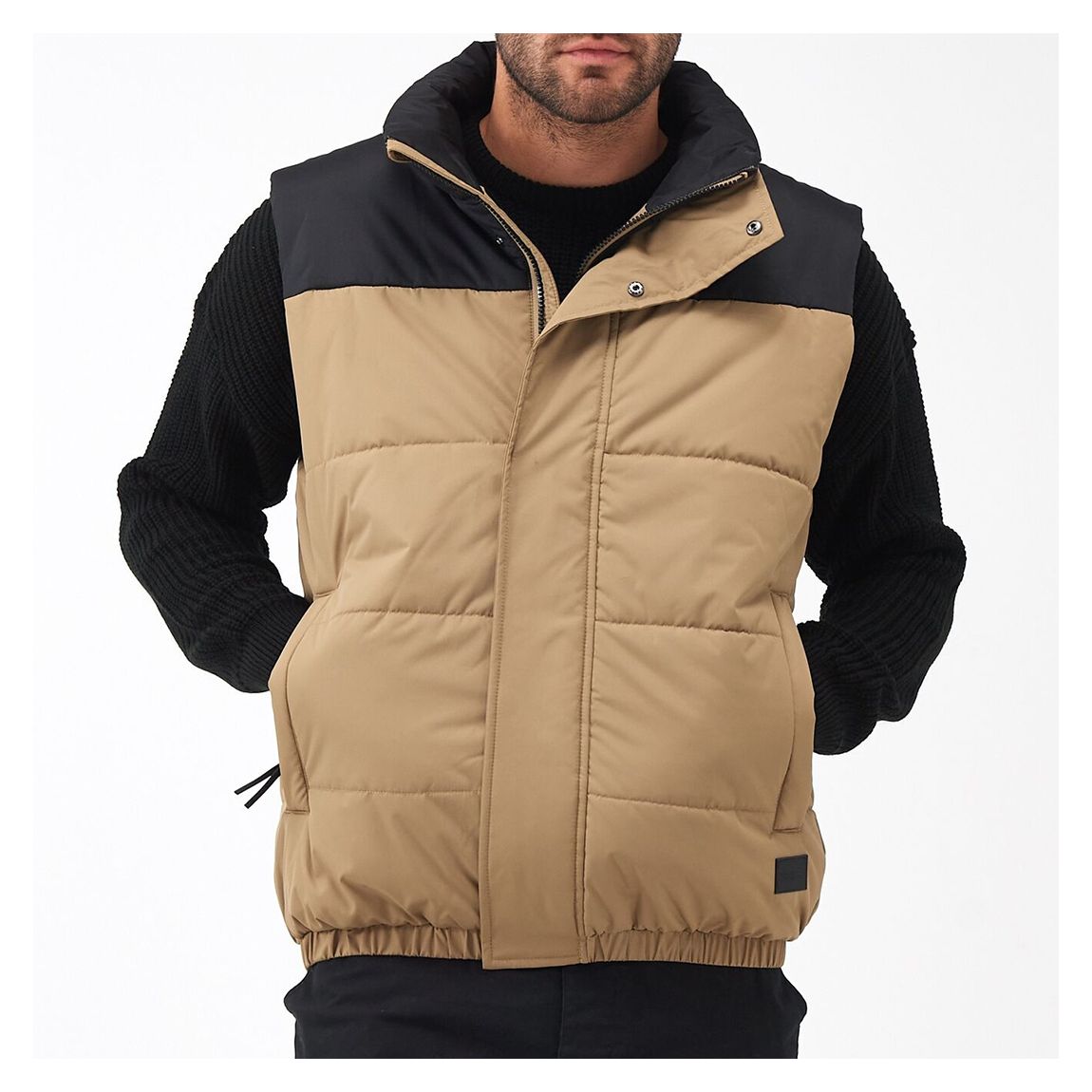 Beige Insulated Baffled Gilet main product photo