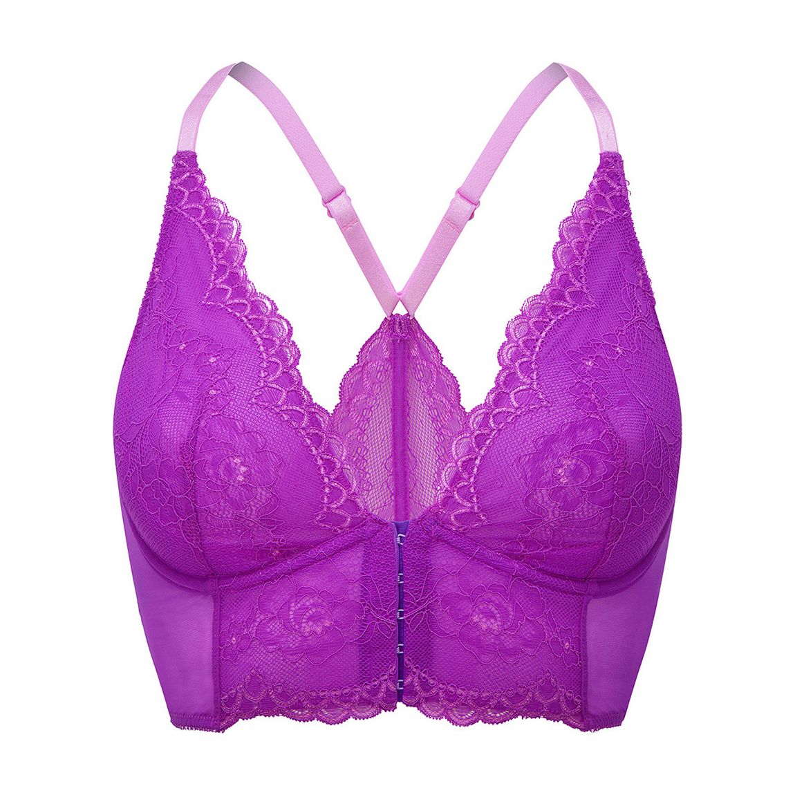 Purple Superboost Lace Deep V Bralet main product photo
