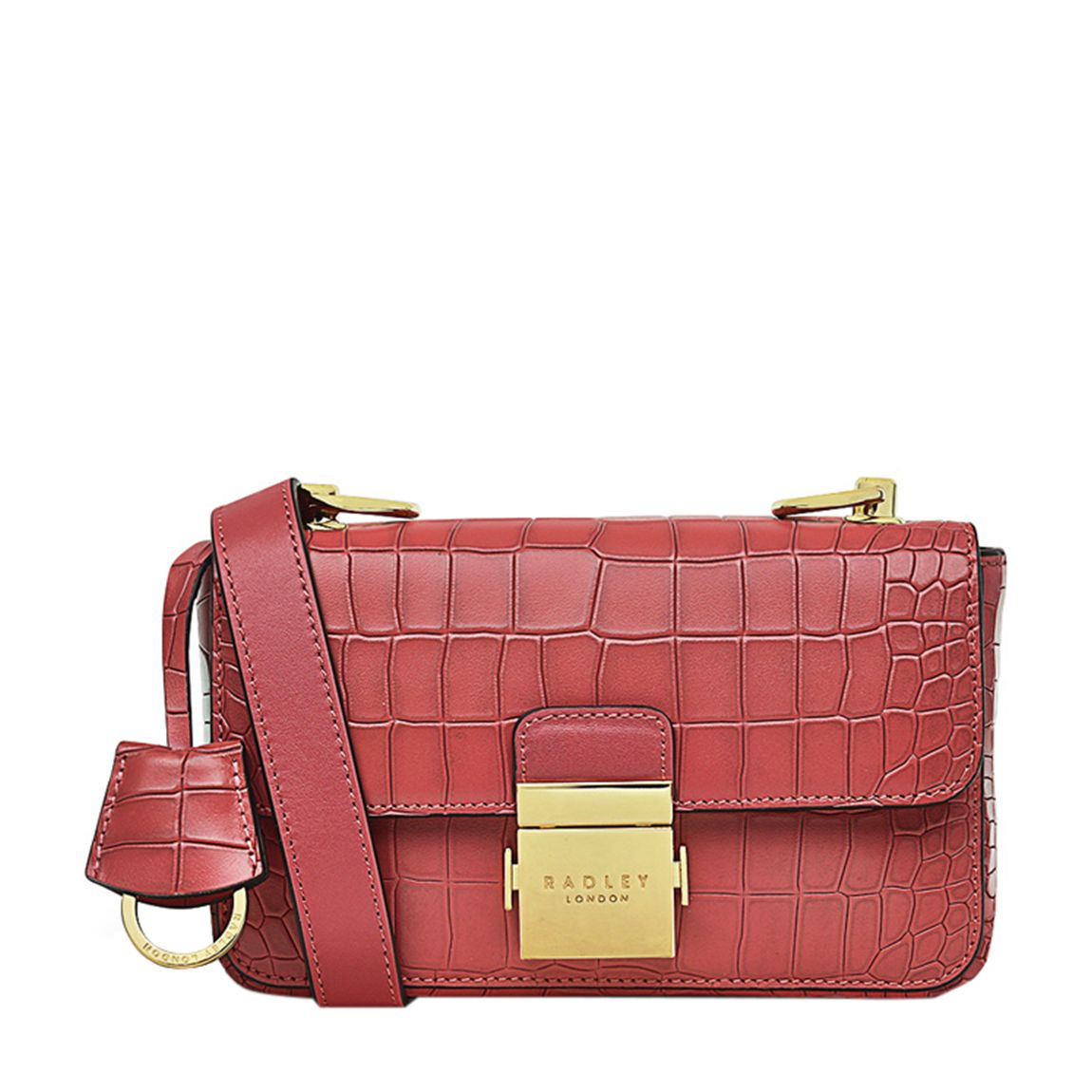 Medium Red Hanley Close Faux Mini Flapover Crossbody main product photo