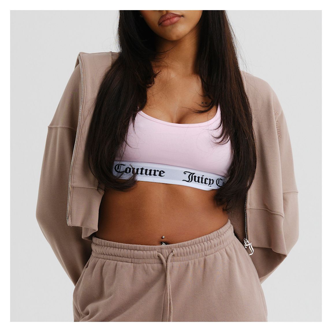 Beige Cosy Fleece Loose Fitted Zip Hoodie main product photo