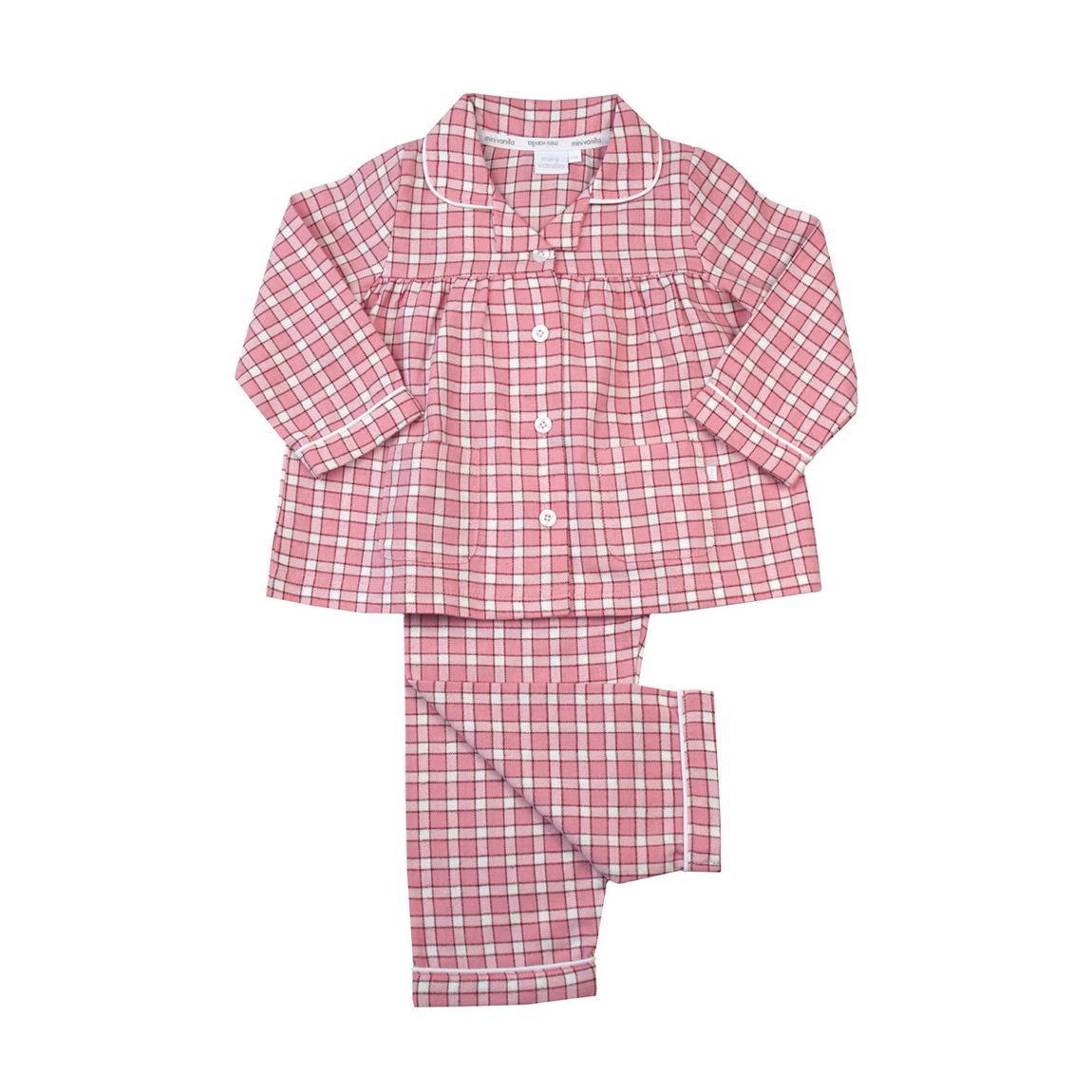 Pink Cotton Check Frill Pyjamas main product photo