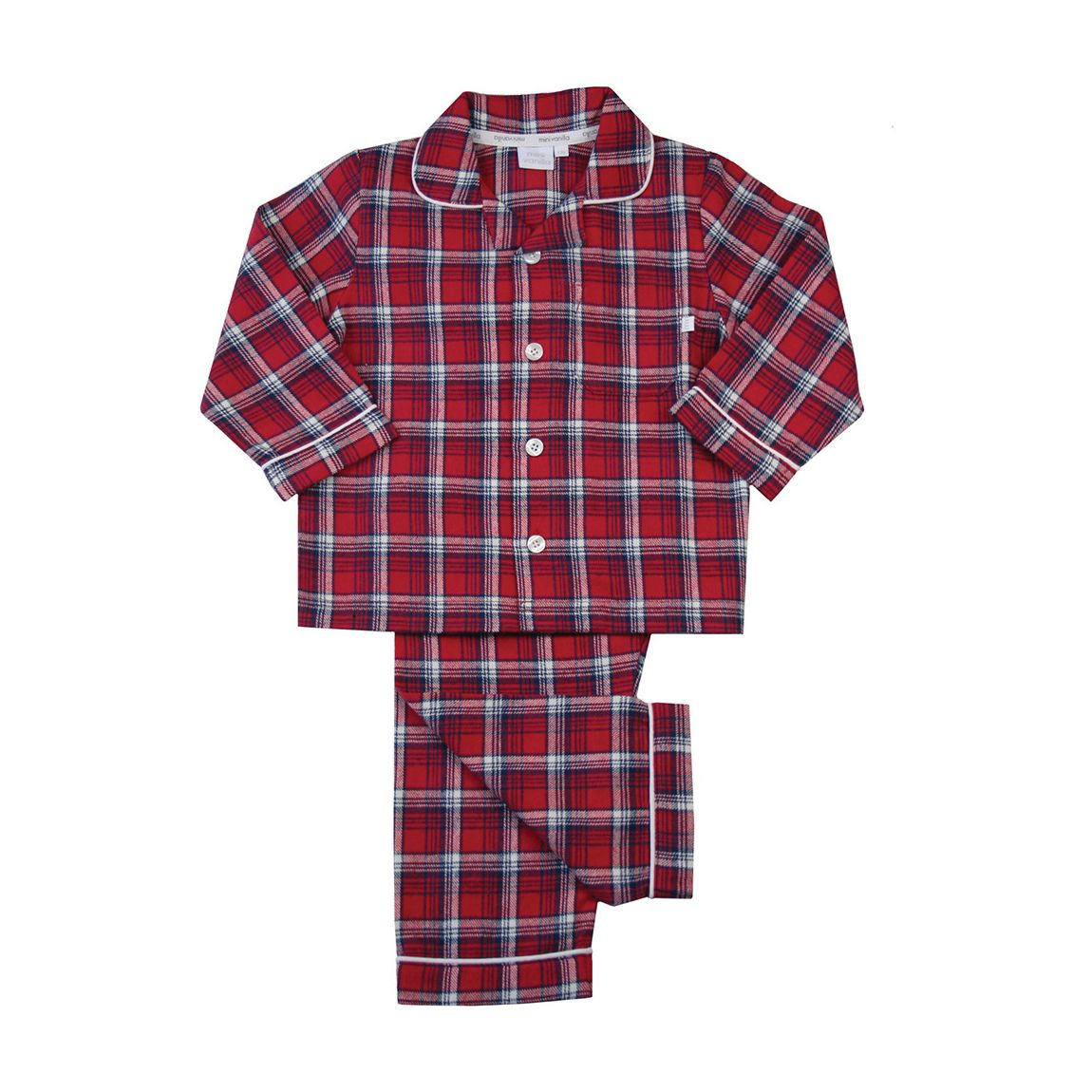 Adults Unisex Red Check Cotton Pyjamas main product photo