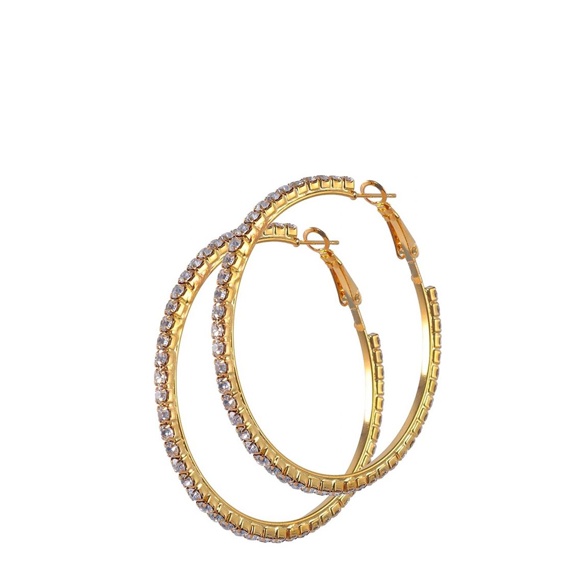 18K Gold Large Cz Hoop Earrings main product photo