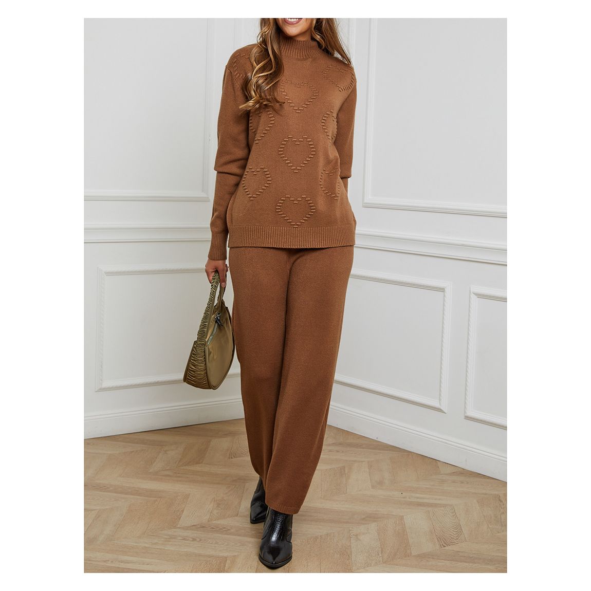 Camel Cashmere Blend Lounge Set main product photo