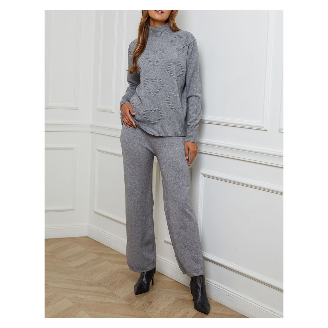 Grey Cashmere Blend Lounge Set main product photo