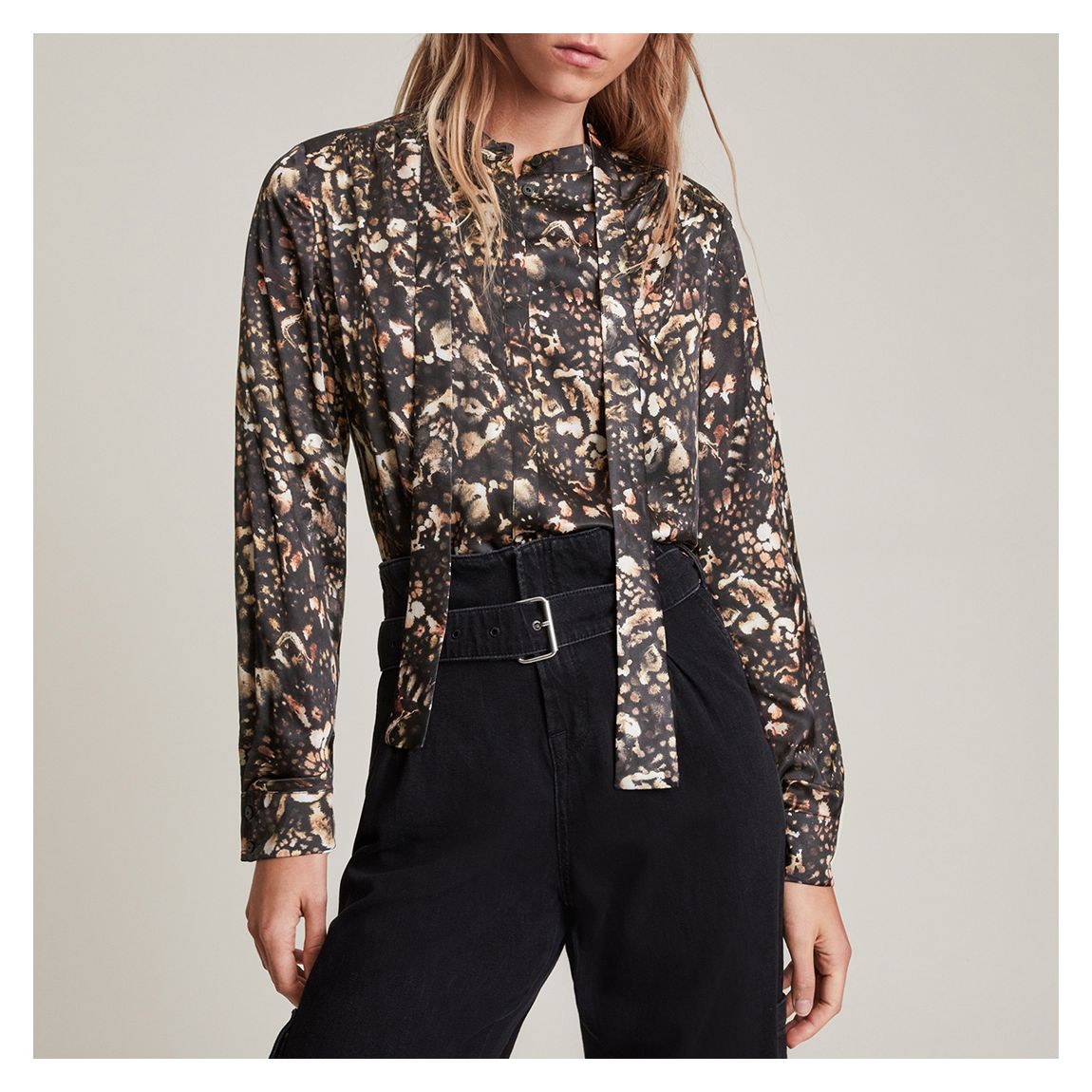 Black Toni Kettu Silk Blend Shirt main product photo
