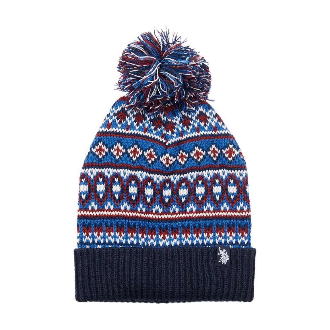 Navy Printed Cotton Beanie main product photo