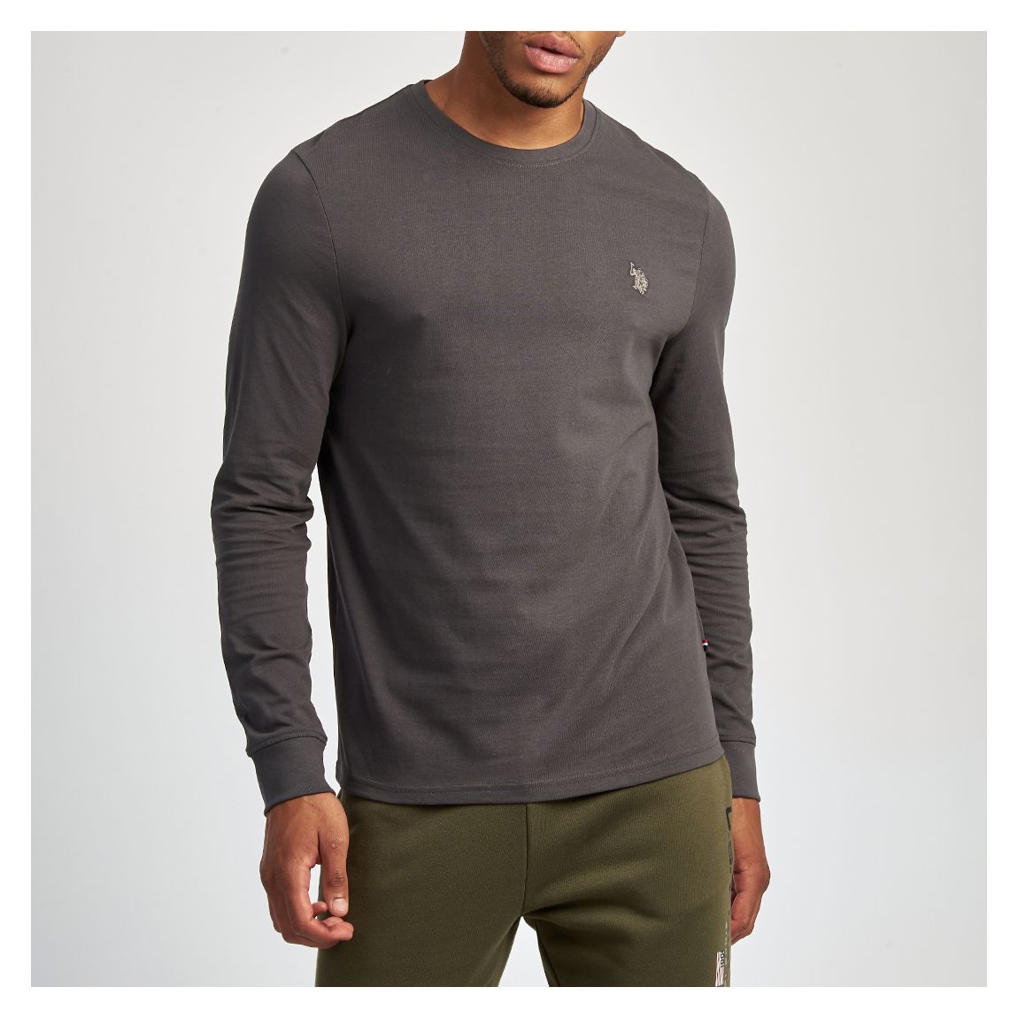 Charcoal Long Sleeve Cotton Top main product photo