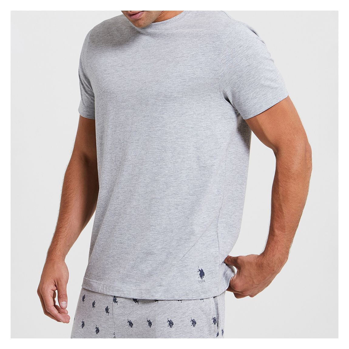 Grey 2 Pack Pyjama Cotton T-Shirts main product photo