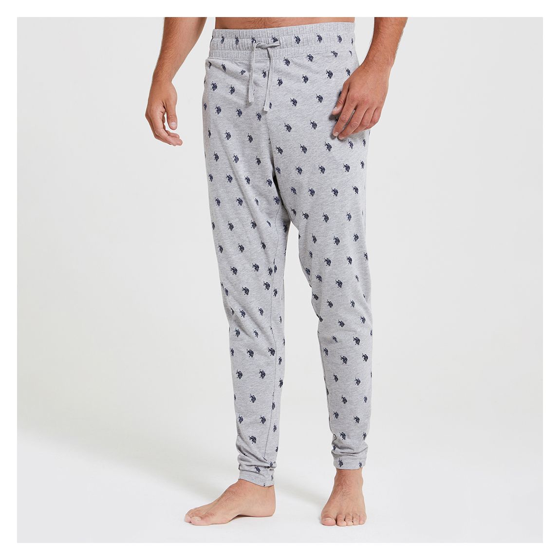 Grey Printed Cotton Blend Pyjama Bottoms main product photo